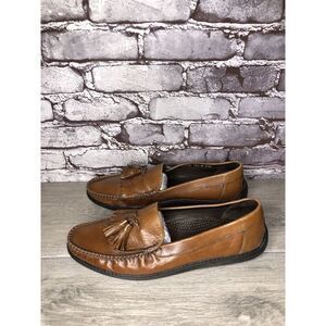 BRAGANO Cole Haan Brown Leather Kiltie Tassel Driving Loafers Men 10.5M US/44EU
